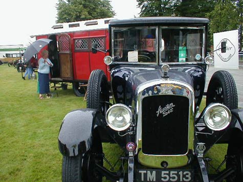 Austin 6 with vintage caravan