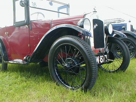 Austin 7 front wheel closeup